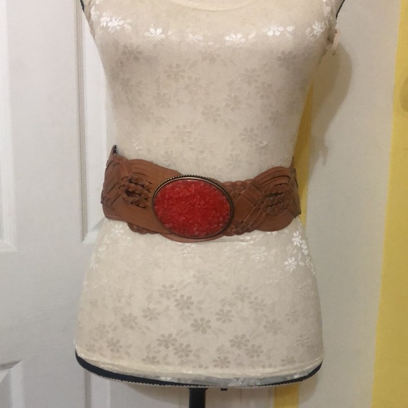 Boston proper brown leather belt with acrylic buckle - Picture 6 of 6